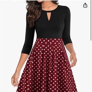 Vintage floral A-line dress with pockets